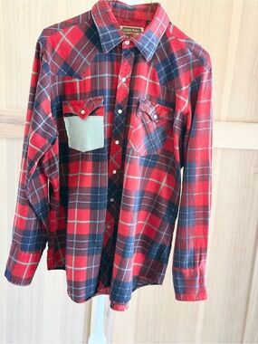 Vintage 70’s Youngblood Plaid Flannel Shirt. Pearl Snaps | Western Men’s Sz-L